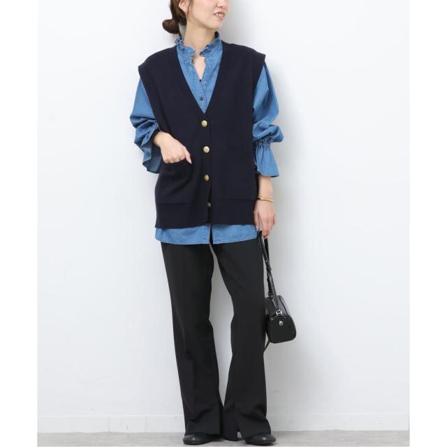 ジャーナルスタンダード レリューム（JOURNAL STANDARD relume）/《予約》コットンカシミヤミックスダブルニットベスト