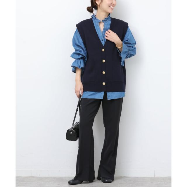 ジャーナルスタンダード レリューム（JOURNAL STANDARD relume）/《予約》コットンカシミヤミックスダブルニットベスト