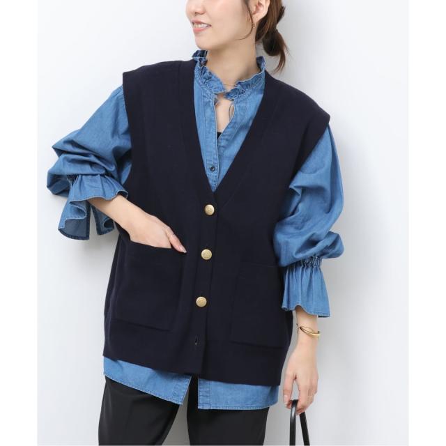 ジャーナルスタンダード レリューム（JOURNAL STANDARD relume）/《予約》コットンカシミヤミックスダブルニットベスト