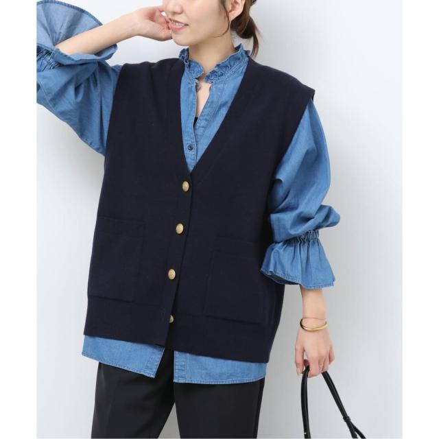 ジャーナルスタンダード レリューム（JOURNAL STANDARD relume）/《予約》コットンカシミヤミックスダブルニットベスト