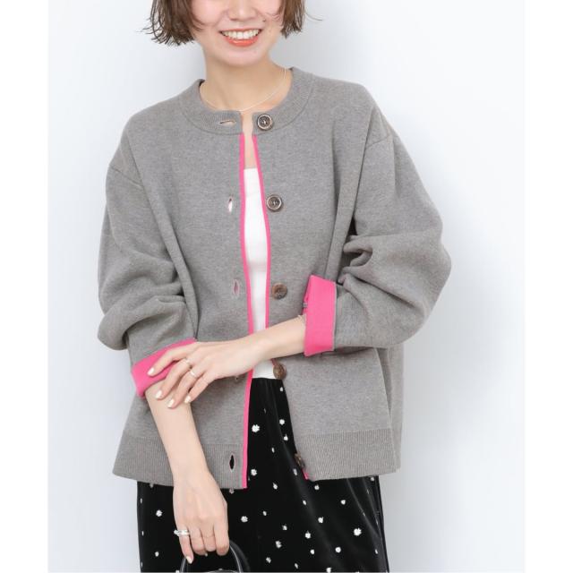 ジャーナルスタンダード レリューム（JOURNAL STANDARD relume）/《予約》ダブルニットコントラストカーディガン