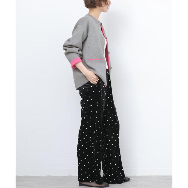 ジャーナルスタンダード レリューム（JOURNAL STANDARD relume）/《予約》ダブルニットコントラストカーディガン