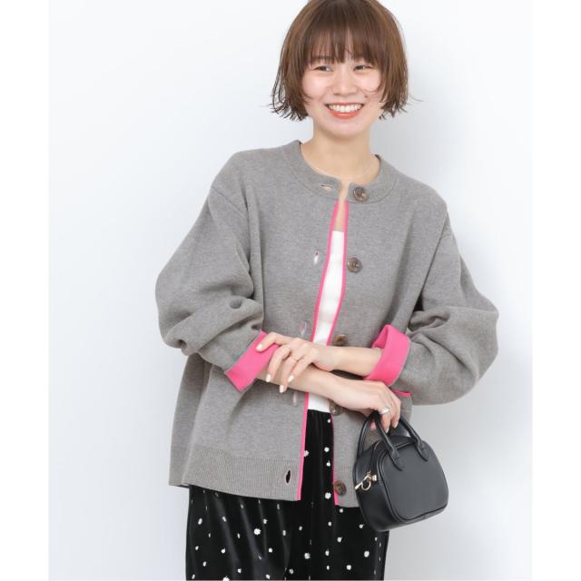 ジャーナルスタンダード レリューム（JOURNAL STANDARD relume）/《予約》ダブルニットコントラストカーディガン