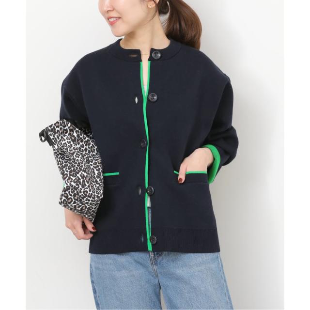 ジャーナルスタンダード レリューム（JOURNAL STANDARD relume）/《予約》ダブルニットコントラストカーディガン