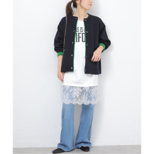 ジャーナルスタンダード レリューム（JOURNAL STANDARD relume）/《予約》ダブルニットコントラストカーディガン