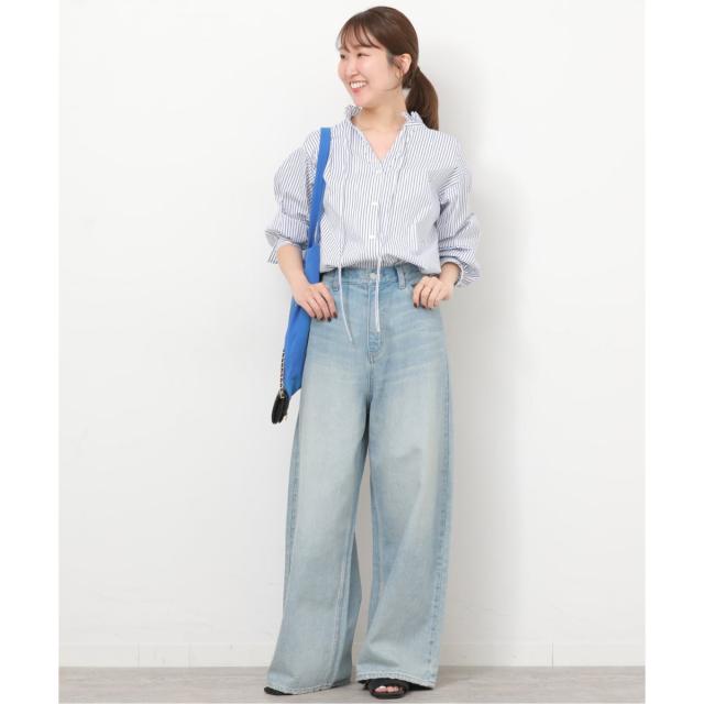 ジャーナルスタンダード レリューム（JOURNAL STANDARD relume）/ハイカウントストライプスタンドカラー2way_2