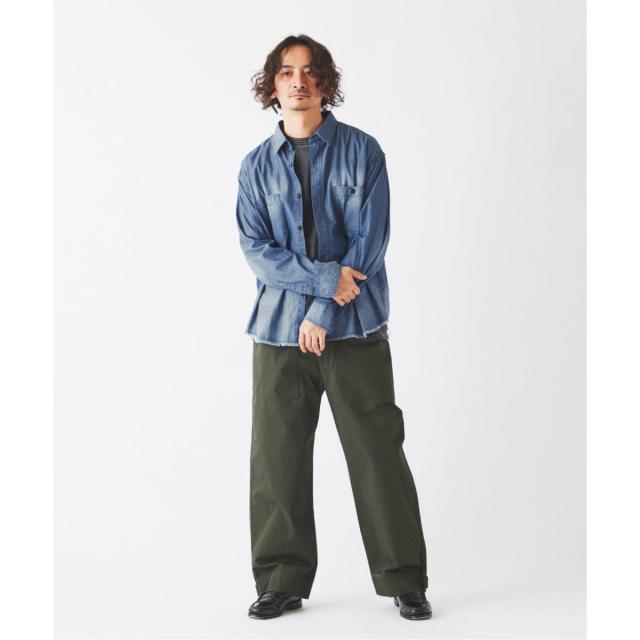 ジャーナルスタンダード レリューム（JOURNAL STANDARD relume）/シャンブレー アンカット フリンジ シャツ_3