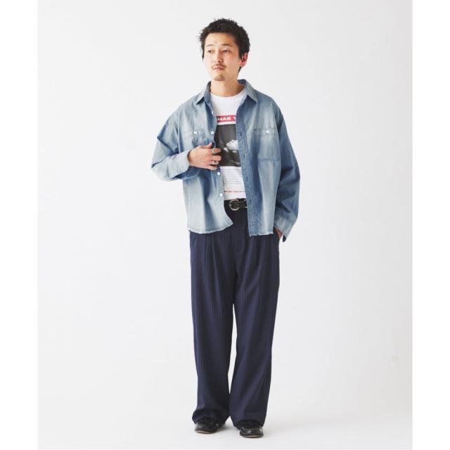 ジャーナルスタンダード レリューム（JOURNAL STANDARD relume）/シャンブレー アンカット フリンジ シャツ_4