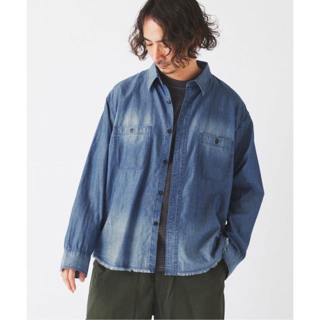 ジャーナルスタンダード レリューム（JOURNAL STANDARD relume）/シャンブレー アンカット フリンジ シャツ_8