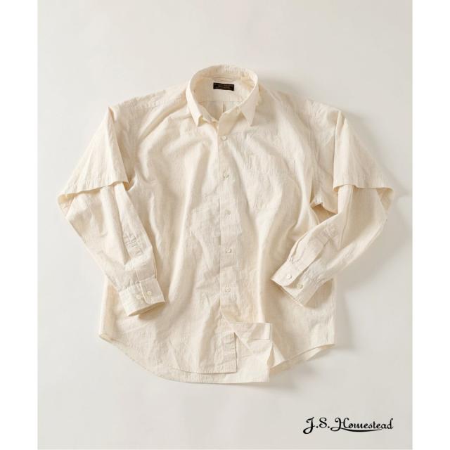 J．S．ホームステッド（J．S．Homestead）/《予約》J．S．Homestead / コットンリネン ウェザー2ウェイスリーブシャツの通販は