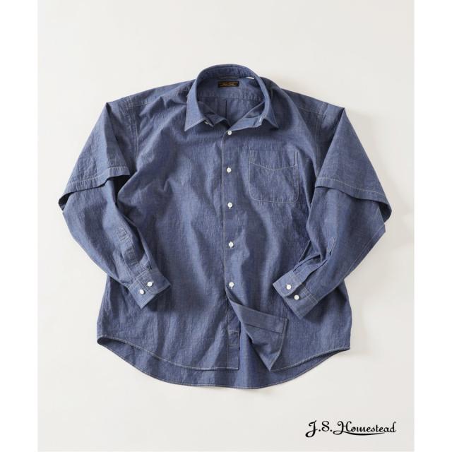 J．S．ホームステッド（J．S．Homestead）/《予約》J．S．Homestead / コットンリネン ウェザー2ウェイスリーブシャツの通販は