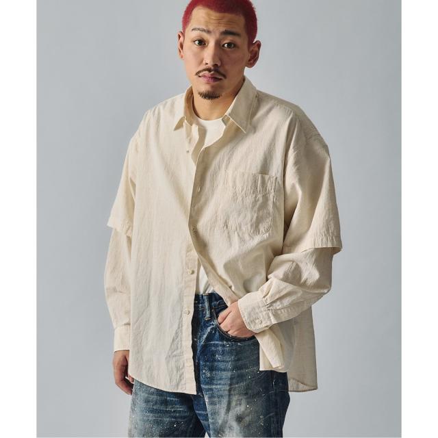 J．S．ホームステッド（J．S．Homestead）/《予約》J．S．Homestead / コットンリネン ウェザー2ウェイスリーブシャツの通販は