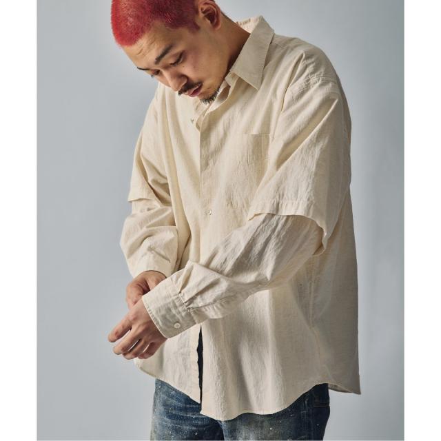 J．S．ホームステッド（J．S．Homestead）/《予約》J．S．Homestead / コットンリネン ウェザー2ウェイスリーブシャツの通販は
