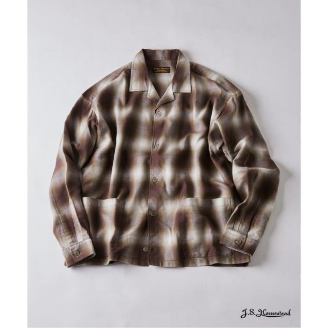 J．S．ホームステッド（J．S．stead）/J．S．stead / リラックス オンブレ オープン カラー シャツ