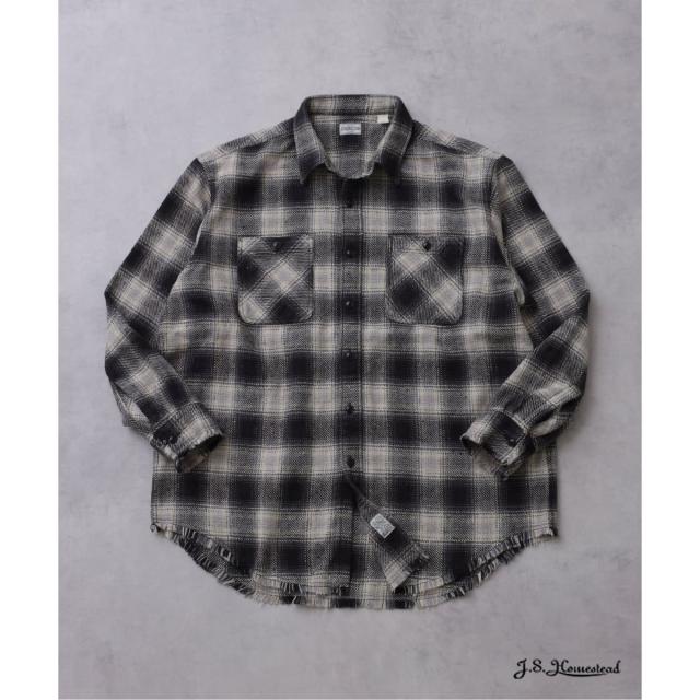【NEW】J．S．ホームステッド（J．S．stead）/J．S．stead / シュレッド ワーク チェック シャツ
