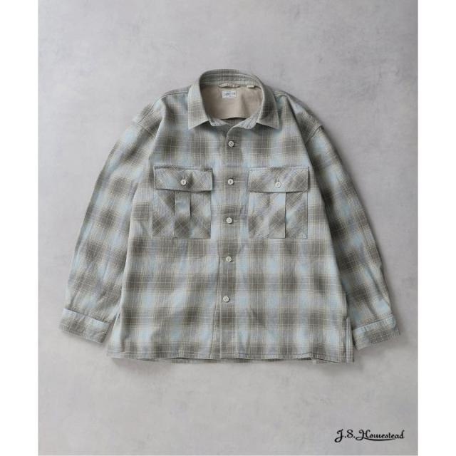 J．S．ホームステッド（J．S．Homestead）/J．S．Homestead / インディゴ チェック ミリタリー シャツ