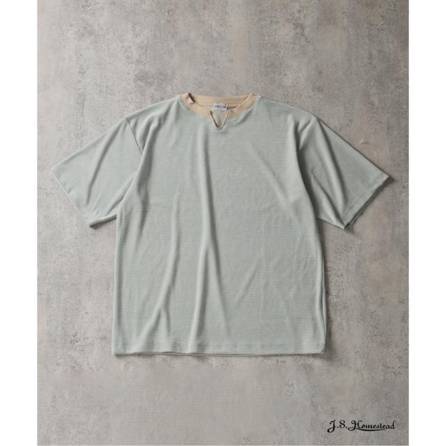 J．S．ホームステッド（J．S．Homestead）/J．S．Homestead / ベルベット ボーダー キー × ボート ネック Tシャツ_1