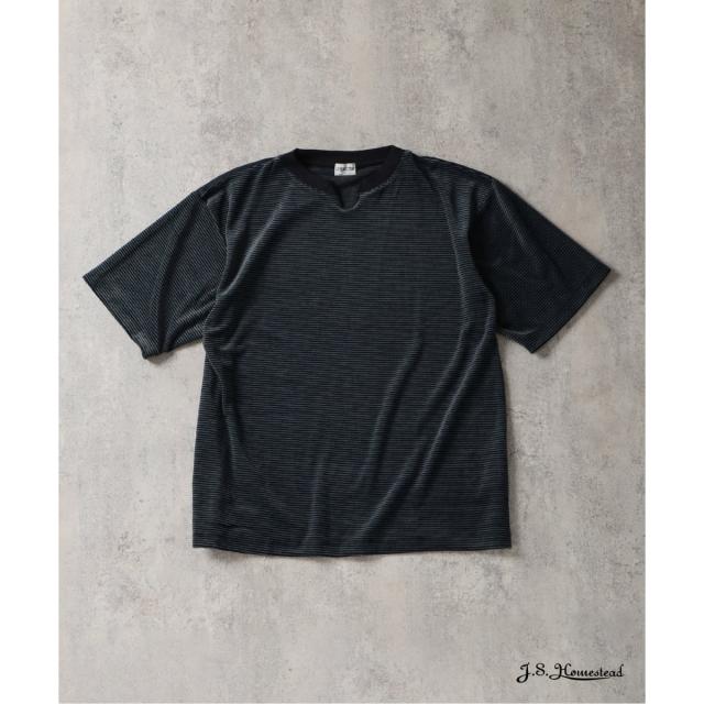 J．S．ホームステッド（J．S．Homestead）/J．S．Homestead / ベルベット ボーダー キー × ボート ネック Tシャツ_2
