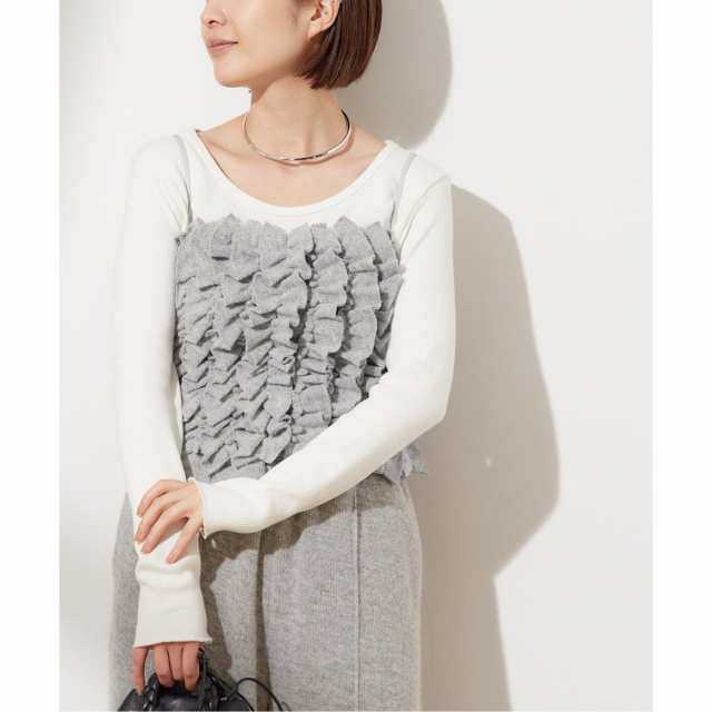 ジャーナルスタンダード レサージュ（journal standard L’essage）/【THE FLATS/ザ フラッツ】KNIT SEW FRILL TOPS：ニットキャミソール