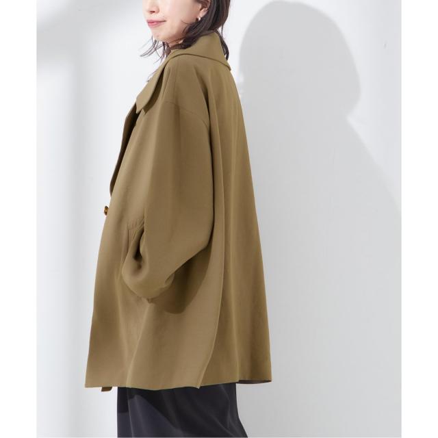 新品未 24ss■L'ESSAGE ジャーナル■バックサテン ワイドカラーコート ジャーナルスタンダード レサージュ（journal standard L'essage