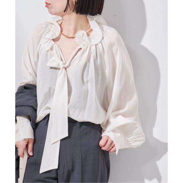 美品　ジャーナルスタンダード　レサージュ　リボン　ブラウス　ボウタイ 美品ジャーナルスタンダードレサージュリボンブラウスボウタイ