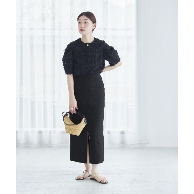 【JOURNAL STANDARD L'ESSAGE】バイオリネンタイトスカート 追加》バイオリネンストレッチタイトスカート（スカート