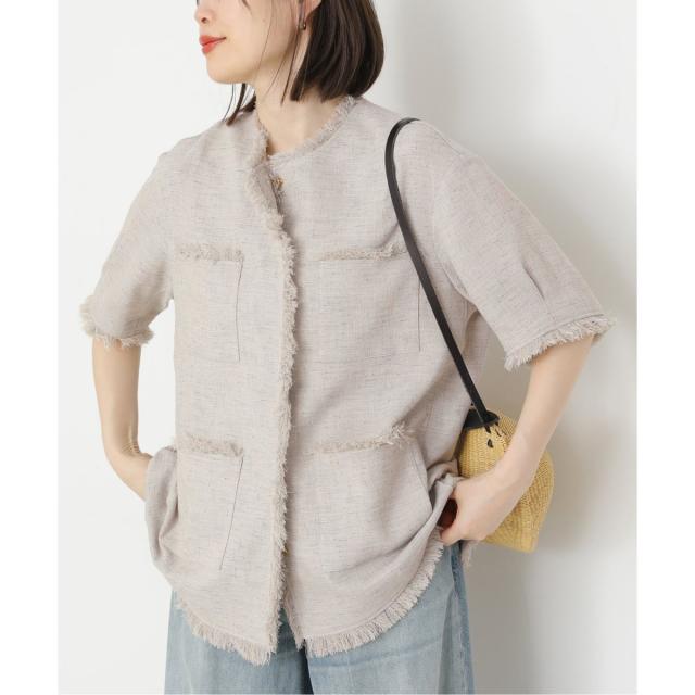 ジャーナルスタンダードL'ESSAGE ツイードJKホワイト journal standard