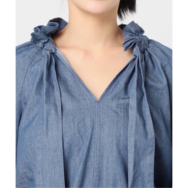 ジャーナルスタンダードレサージュ25ss大人気商品5OZデニムリボンブラウス