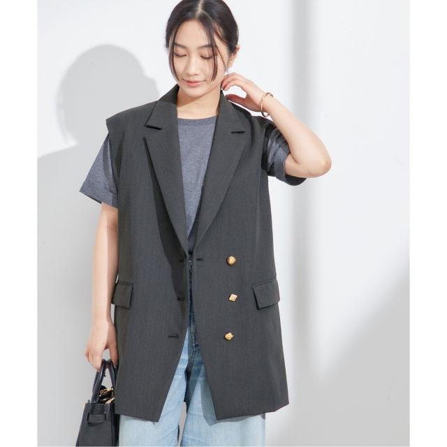 【美品】ジャーナルスタンダードレサージュ ヴィスポリギャバベスト グレー journal standard L'essage（ジャーナルスタンダードレサージュ