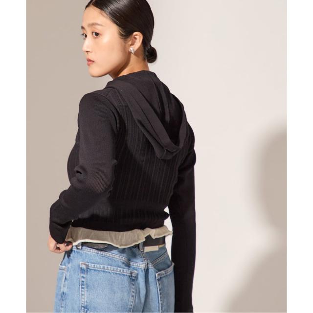 ジャーナルスタンダード レサージュ（journal standard L’essage）/【JANE SMITH】16G RIB HOOD CARDIGAN：ニットカーディガン
