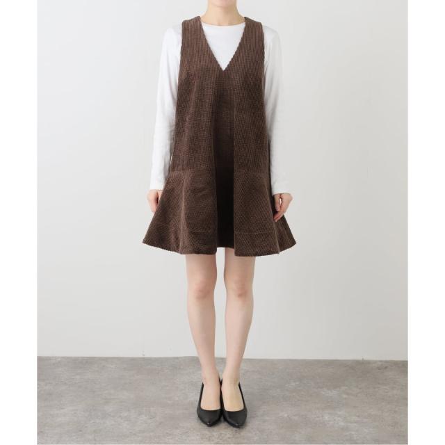 【NEW】ジャーナルスタンダード レサージュ（journal standard L’essage）/【GANNI/ガニー】 Seersucker Corduroy V−neck Mini Dr