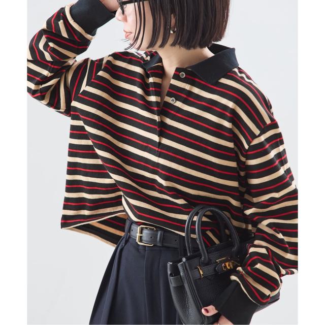 ジャーナルスタンダード レサージュ（journal standard L’essage）/《予約》マルチボーダーロングスリーブポロシャツ