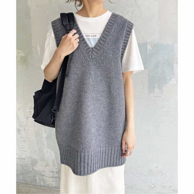 Spick \u0026span グレー ふわふわローゲージニット カシミヤ混