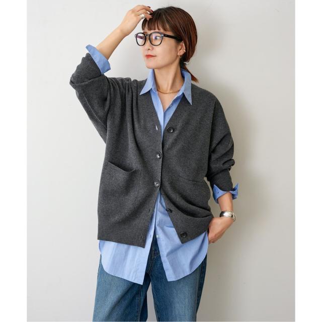 スピック＆スパン（Spick and Span）/≪WEB+一部店舗限定追加≫ダブルジャガード ビッグカーディガンの通販は