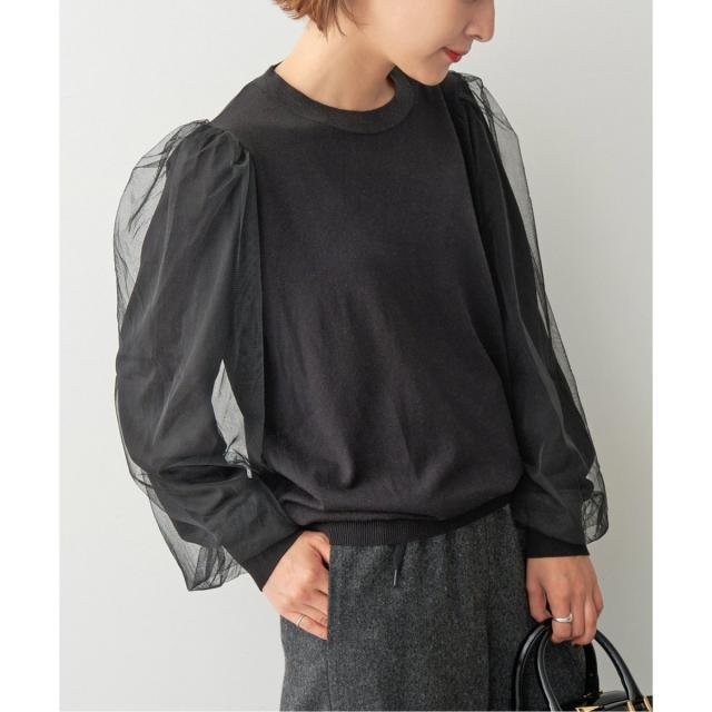スピック＆スパン（Spick and Span）/《追加》チュールスリーブニットプルオーバーの通販は 10,164円