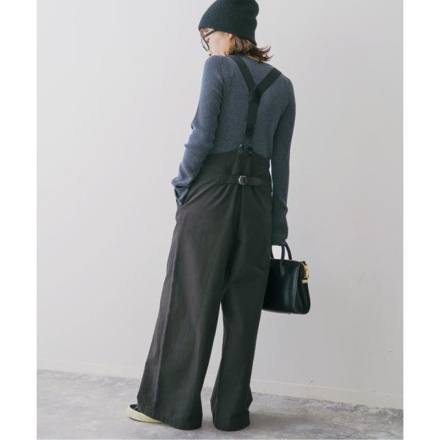 スピックアンドスパン サスペンダー付きワーカーパンツ　ブラック Spick & Span（スピックアンドスパン）の「《追加2