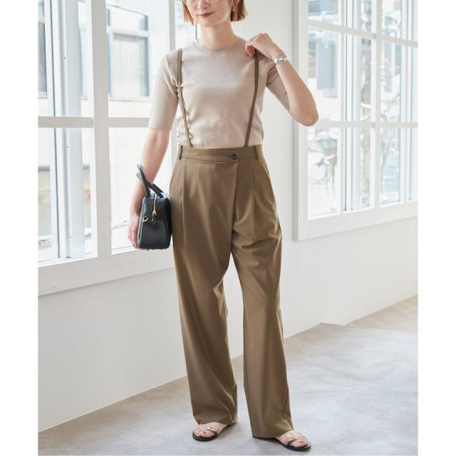 スピック＆スパン（Spick and Span）/《予約》サスペンダー付きアシンメトリータックパンツの通販は