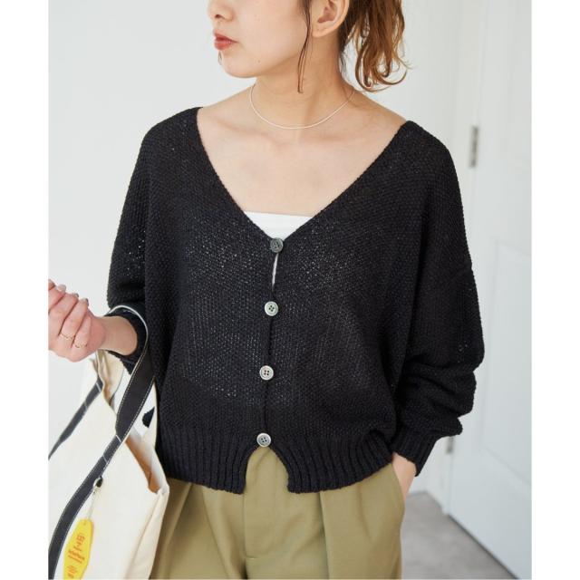 Spick & Span ペーパーヤーンVネックカーディガン Spick＆Span カーディガン 手洗い可 / 「追加」ペーパーヤーン