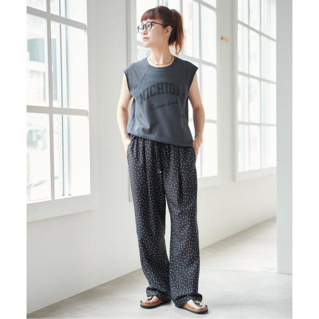 スピック＆スパン（Spick and Span）/《WEB限定》ドットプリントイージーストレートパンツ