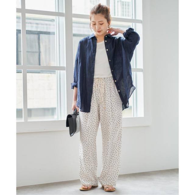 スピック＆スパン（Spick and Span）/《WEB限定》ドットプリントイージーストレートパンツ