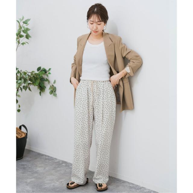 スピック＆スパン（Spick and Span）/《WEB限定》ドットプリントイージーストレートパンツ