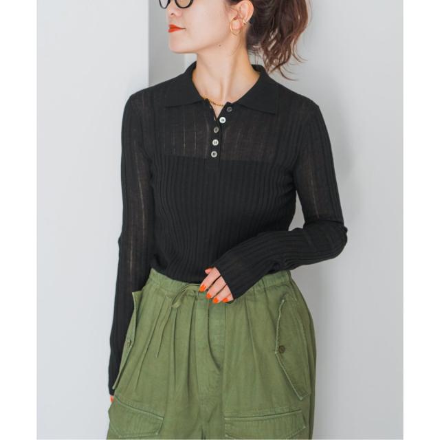 スピック＆スパン（Spick and Span）/シアーポロシャツニット