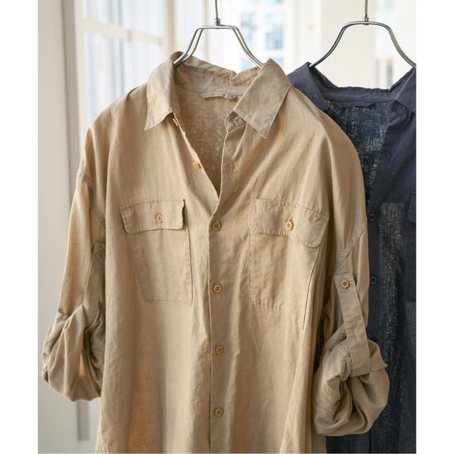 Spick&Span◆コットンリネンユーティリティーシャツ/長袖シャツ/--/リネン/BEG/25050200305010 Spick&Span(スピックアンドスパン) / コットンリネン