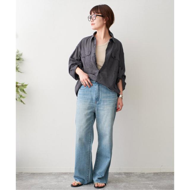 【新品・タグ付き】Spick & Span コットンリネンユーティリティーシャツ Spick & Span｜手洗い可 / コットンリネンユーティリティー