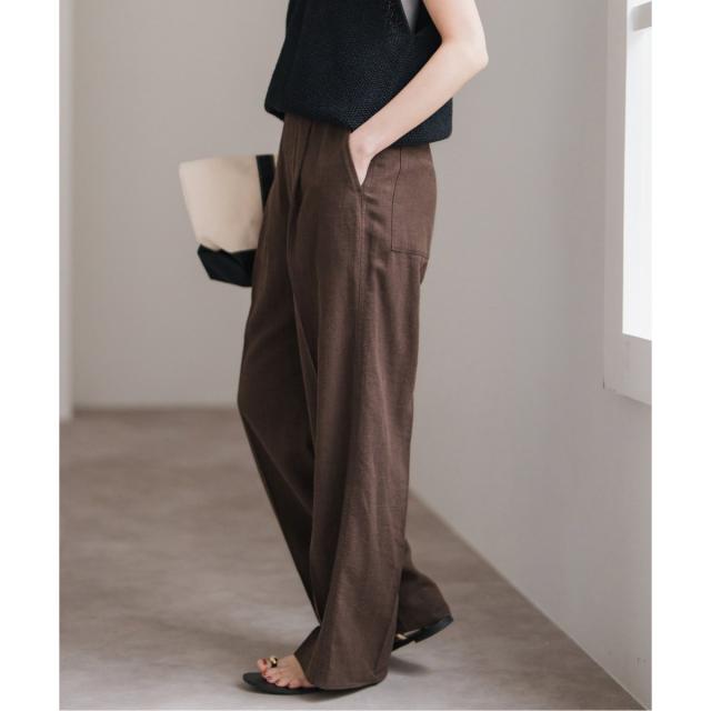 【新品・未使用】Spick&Span ハイブリッドラミー1タックパンツ　38 ハイブリッドラミー1タックパンツ（その他パンツ）｜Spick and