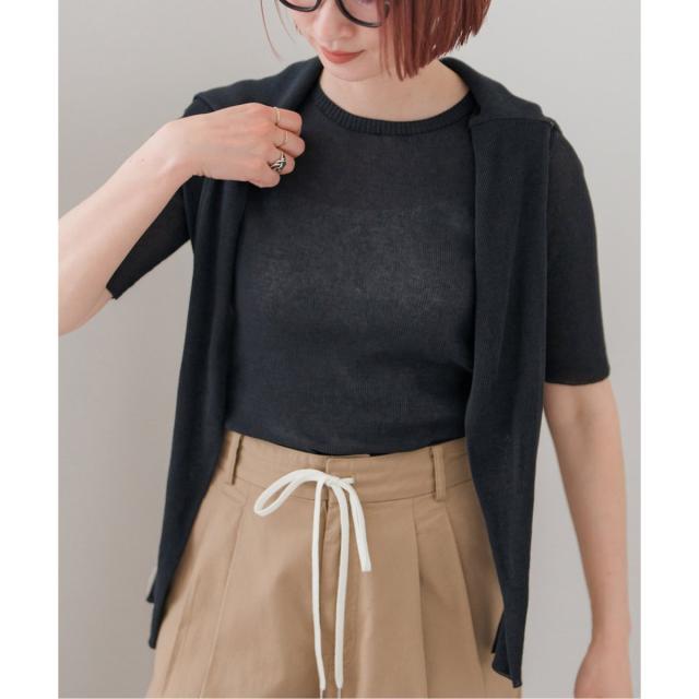 Spick and Span 18Gシアーリブハーフスリーブニット スピック