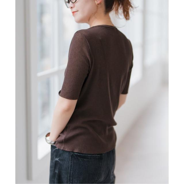 スピック＆スパン（Spick and Span）/18Gシアーリブハーフスリーブニット