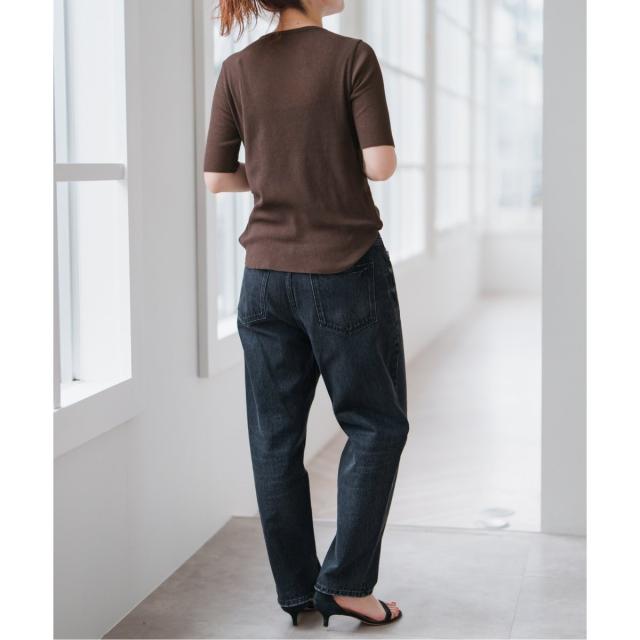Spick and Span 18Gシアーリブハーフスリーブニット Spick & Span（スピック＆スパン） 18Gシアーリブハーフスリーブ
