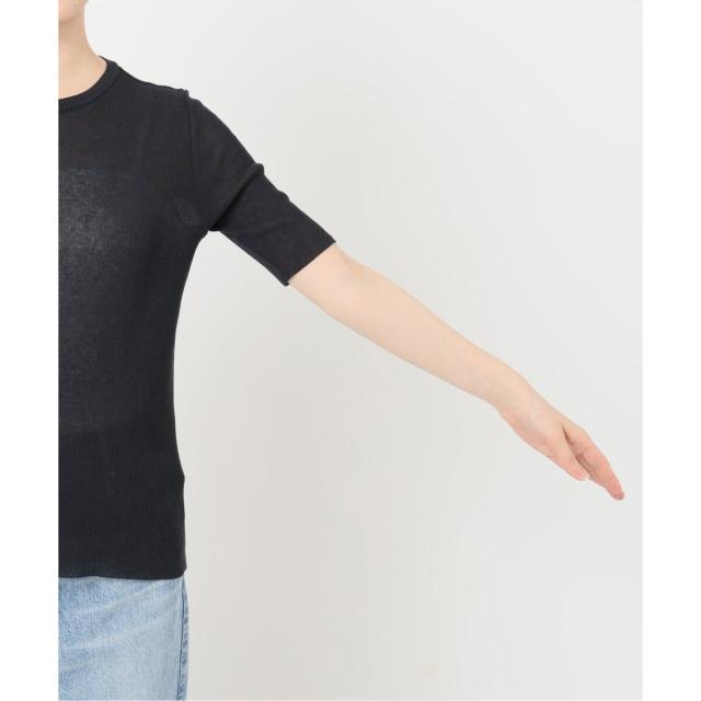 Spick and Span 18Gシアーリブハーフスリーブニット スピック＆スパン（Spick and Span）/18Gシアーリブハーフスリーブ