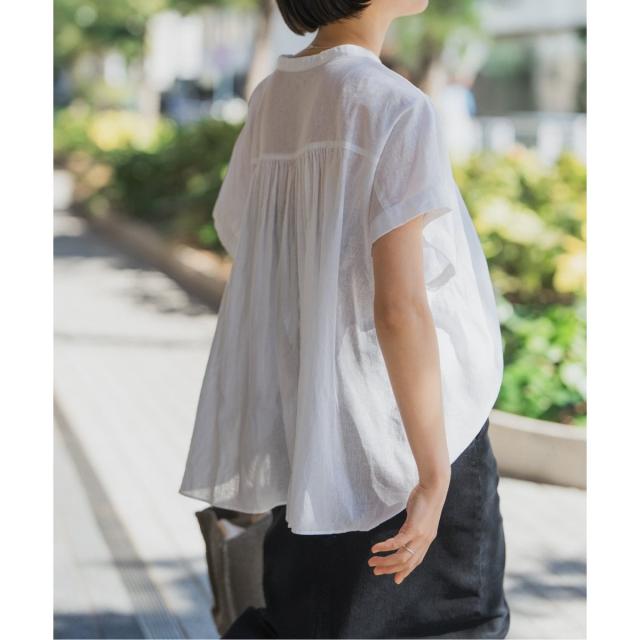【新品】Spick and Span コットンリネンスクエアフレンチスリーブ 白 Spick & Span｜《WEB限定》コットンリネンスクエアフレンチ